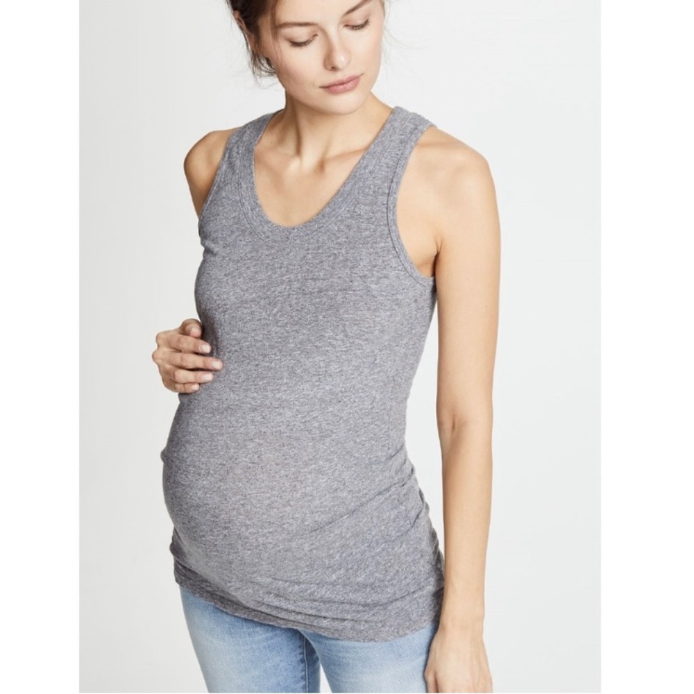 Monrow Mommy Maternity Granit Slub Tank. Size S